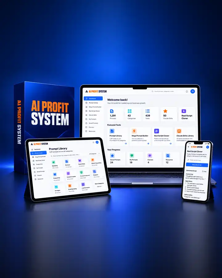AI Profit System by Igho Reuben - prompt library bundle mockup