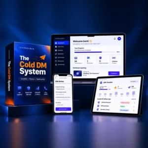The Cold DM System by Igho Reuben - course, tools and templates bundle mockup