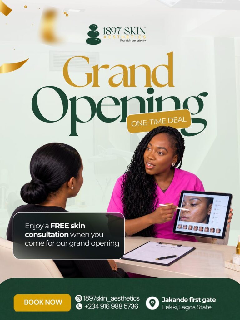1897 Skin grand opening flyer