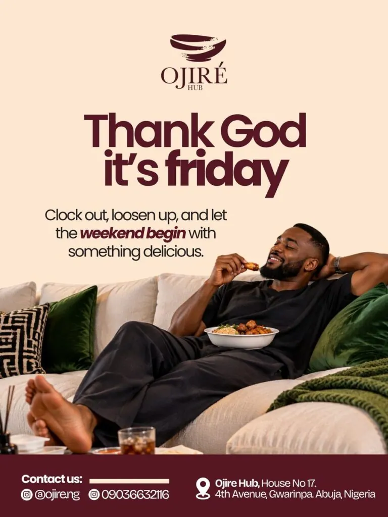 Ojire Hub TGIF social media flyer