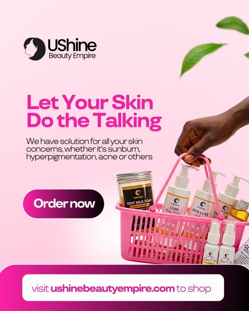 UShine "Let your skin do the talking" flyer