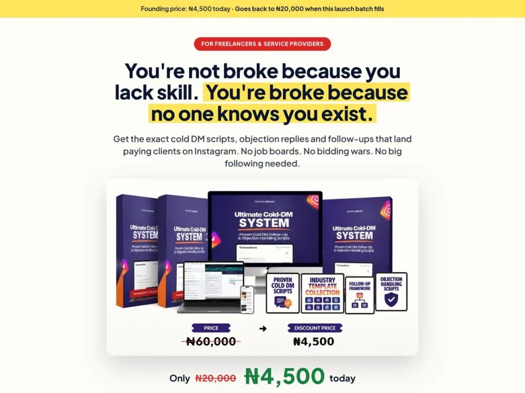 Cold DM System sales letter by Igho Reuben
