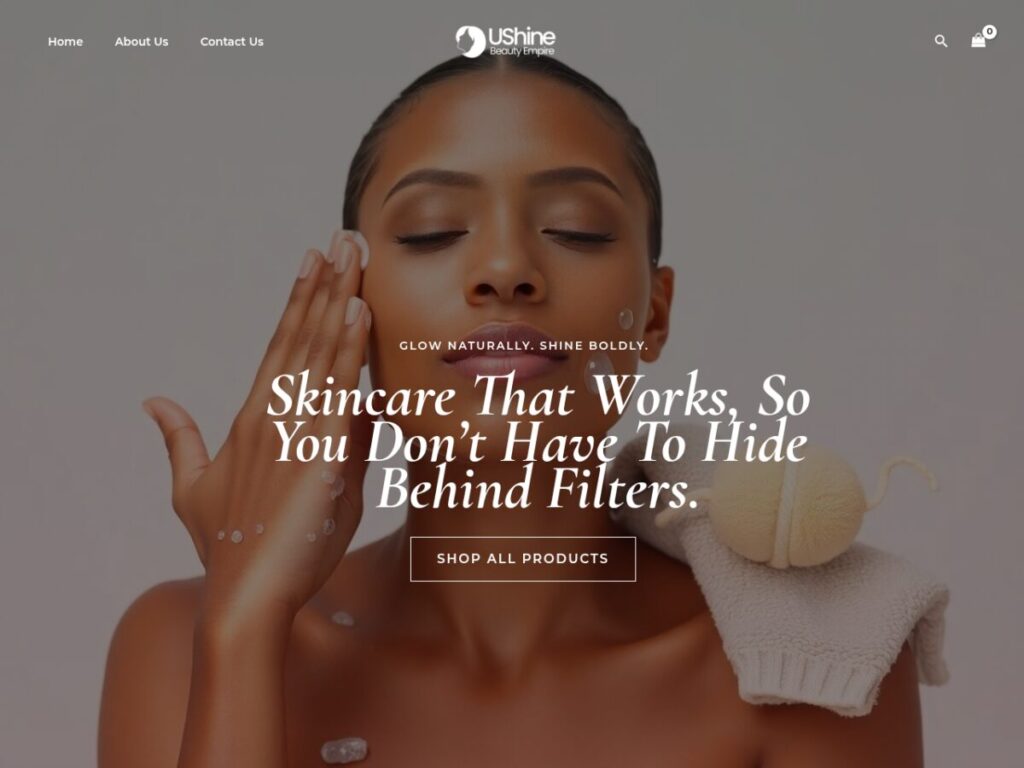 UShine Beauty Empire website homepage