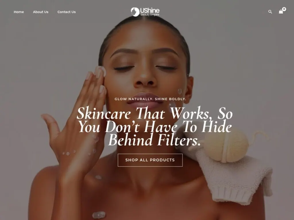 UShine Beauty Empire website homepage