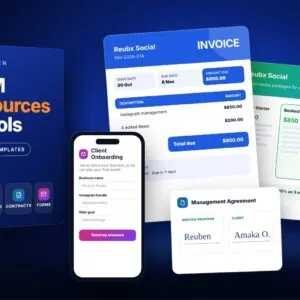 The Booked & Paid SMM Kit: pricing calculator, invoice, contract and client form tools for social media managers